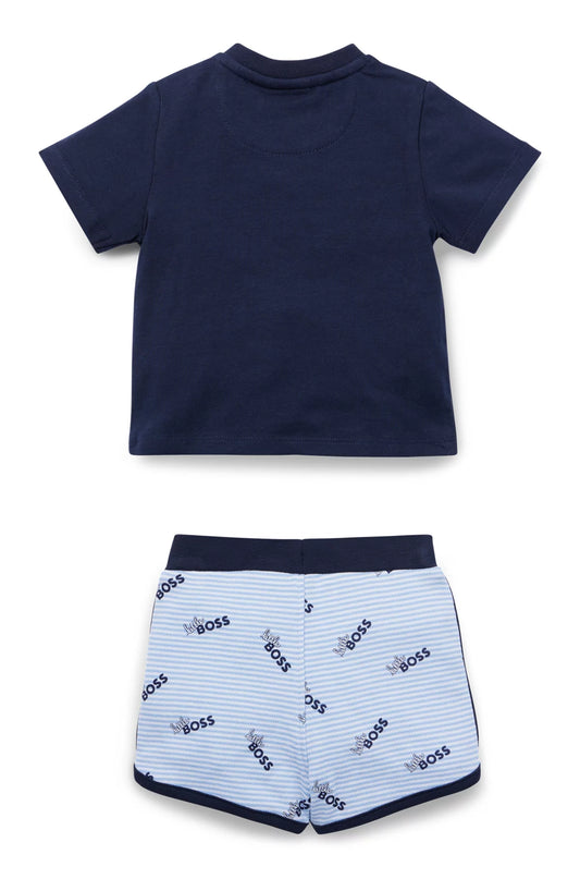 BOSS Blue cotton t-shirt and shorts