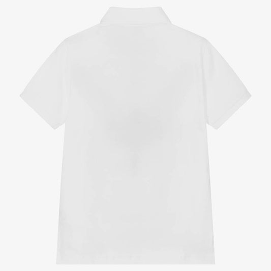 BOSS White cotton polo shirt