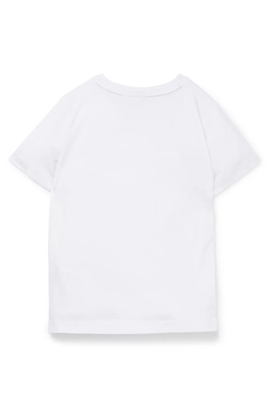 Kids' slim-fit T-shirt in cotton with logo print