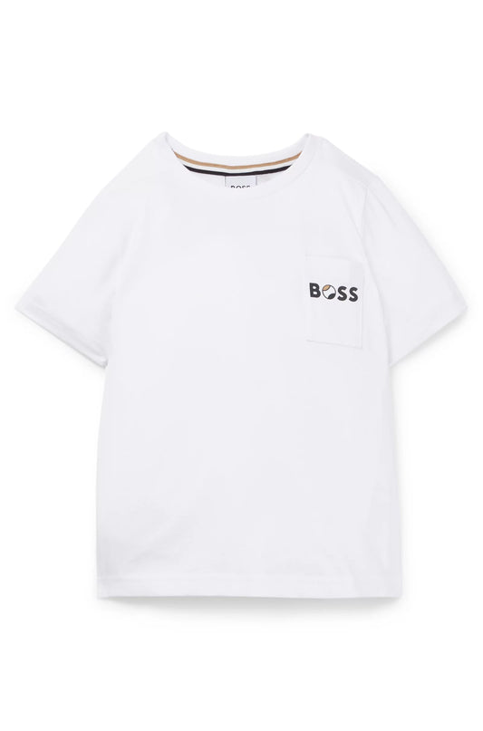 Kids' slim-fit T-shirt in cotton with logo print