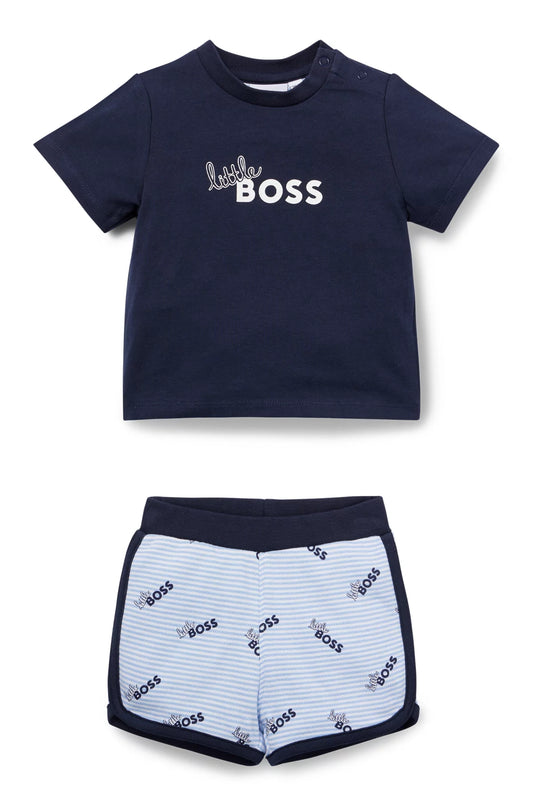 BOSS Blue cotton t-shirt and shorts