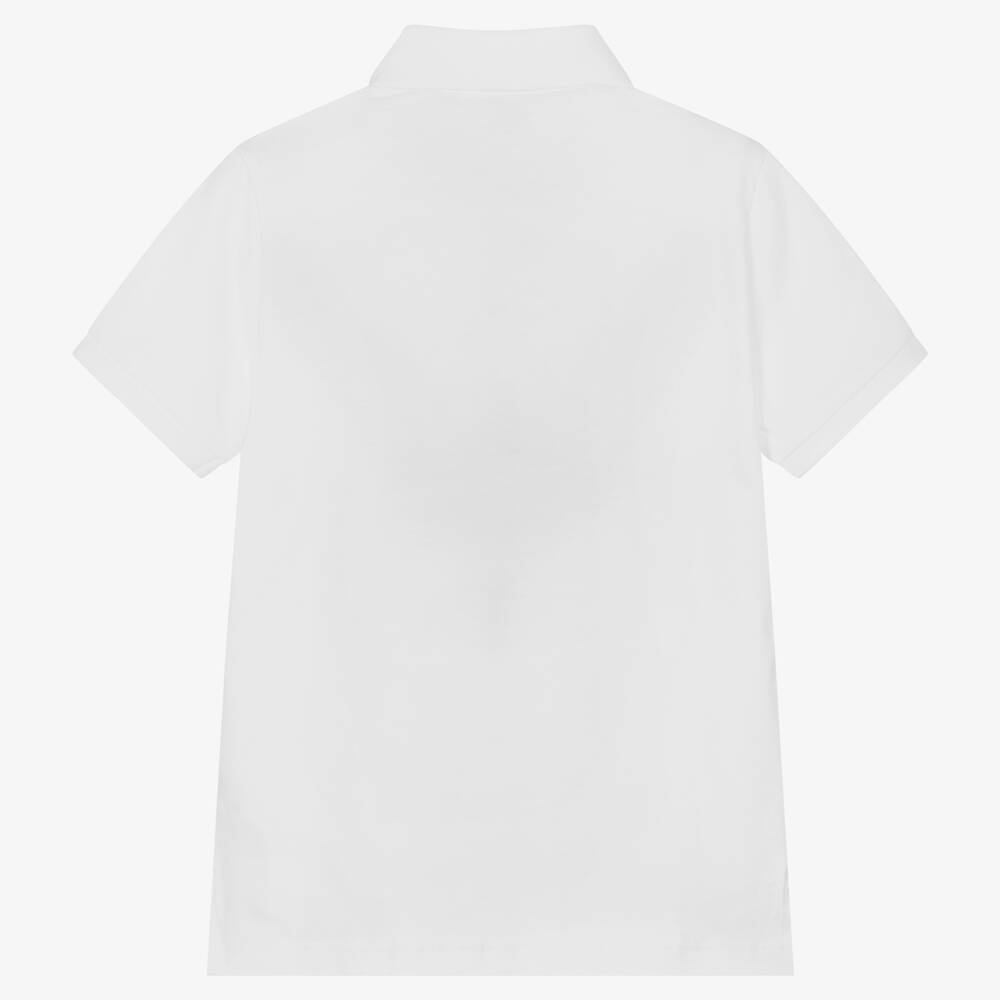 BOSS White cotton polo shirt