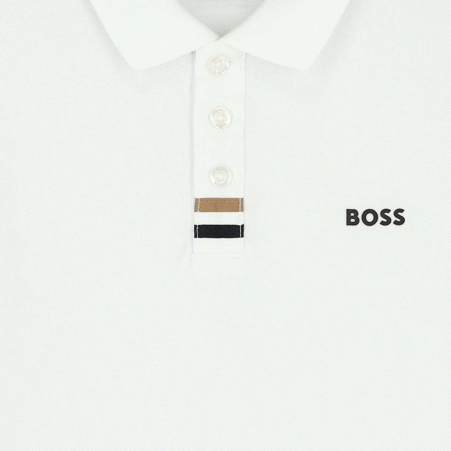 BOSS Boys White Logo Polo Shirt