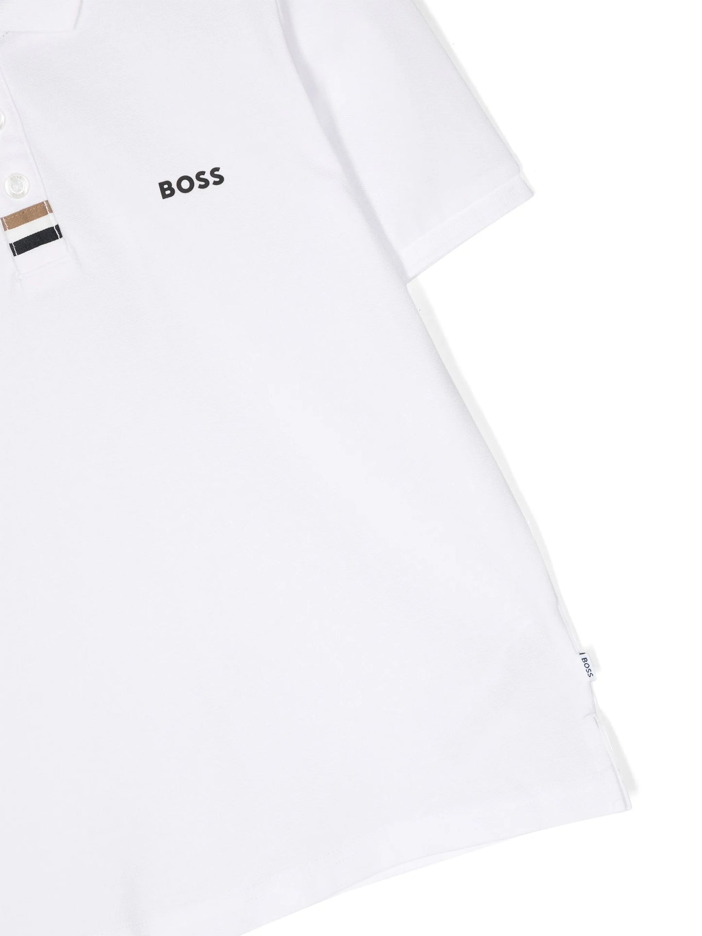 BOSS Boys White Logo Polo Shirt