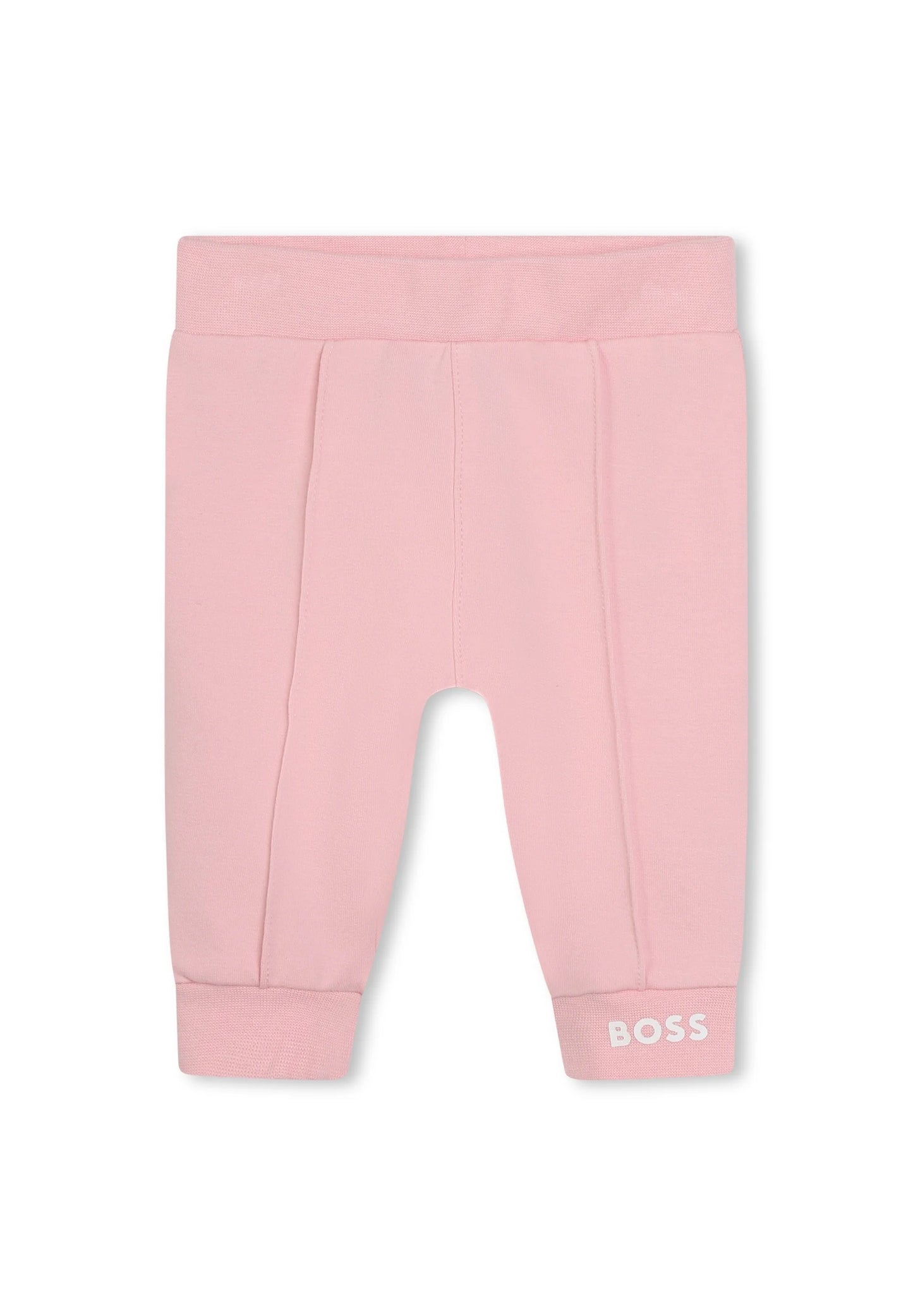 BOSS Baby Logo Print Pink Three-Piece Tracksuit Set