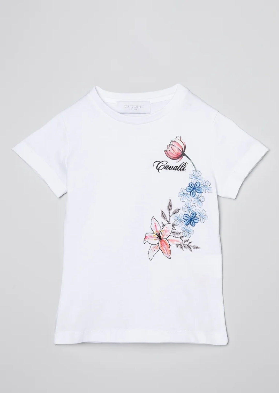Flower-Print Logo-Embroidered T-Shirt
